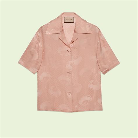 gucci citrine poppy|Poppies and Interlocking G silk shirt .